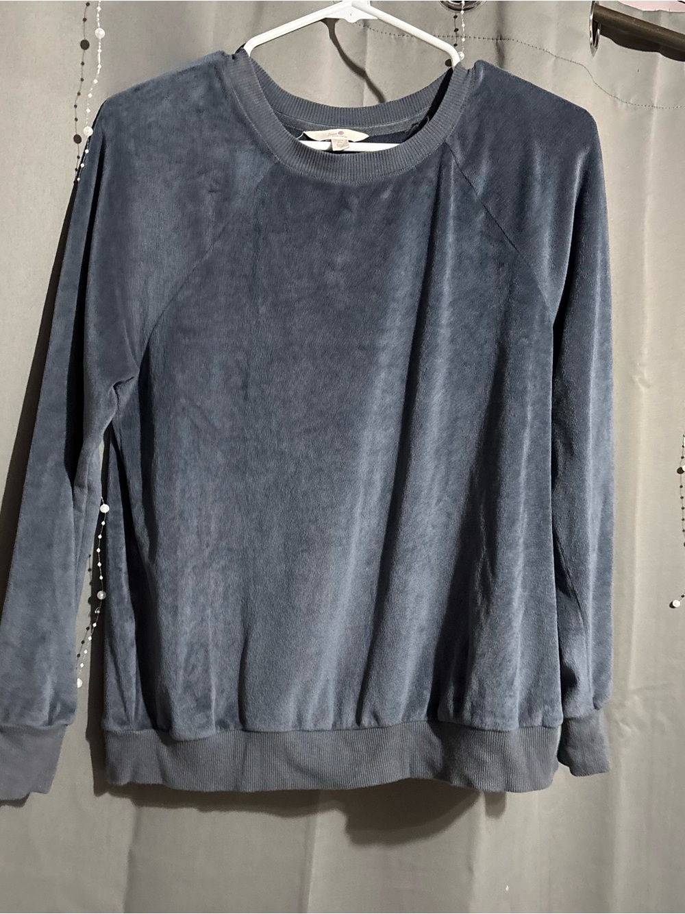 Secret Treasures Women's Velour Long Sleeve Crew-Neck Sleepwear Top